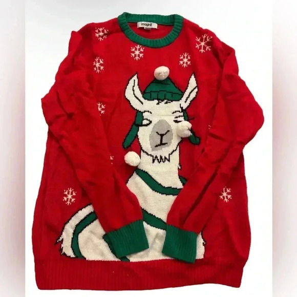 Ugly Christmas Sweater With Llama Size Large - Picture 1 of 4
